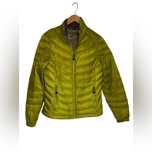 Women’s LL Bean 860 DownTek Water Repellent Down Jacket Small Lime Green - Picture 2 of 4